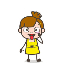 Medical Checkup Concept - Cute Cartoon Girl Vector