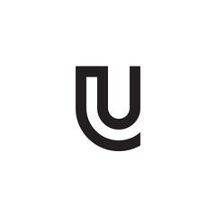 Initial letter lu, ul, linked line circle shape logo, monogram black color © ariefpro