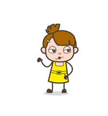 Unamused Kid Expression - Cute Cartoon Girl Vector