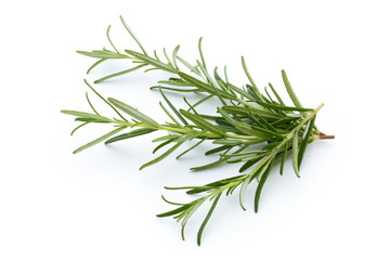 Rosemary isolated on white background, Top view.