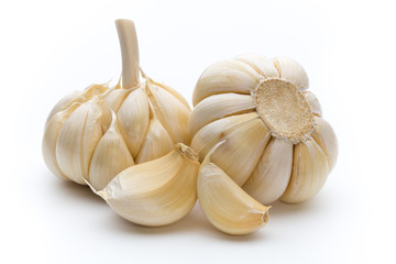 Garlic isolated on the white background.