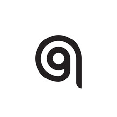 Initial letter qg, gq, g inside q, linked line circle shape logo, monogram black color

