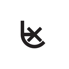 Initial letter tx, xt, x inside t, linked line circle shape logo, monogram black color

