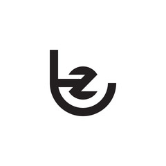 Initial letter tz, zt, z inside t, linked line circle shape logo, monogram black color

