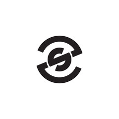 Initial letter zs, sz, s inside z, linked line circle shape logo, monogram black color