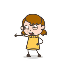 Fighting Pose - Cute Cartoon Girl Illustration
