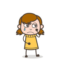 Crying Face Expression - Cute Cartoon Girl Illustration