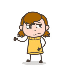 Unamused Face Expression - Cute Cartoon Girl Illustration
