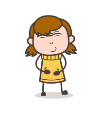 Smiling on Tickle - Cute Cartoon Girl Illustration