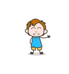 Grimacing Facial Expression - Cute Cartoon Kid Vector