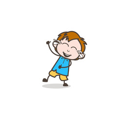 Little Boy Laughing with Tears of Joy - Cute Cartoon Kid Vector
