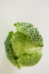 savoy cabbage on a white background