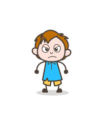 Aggressive Action - Cute Cartoon Kid Vector
