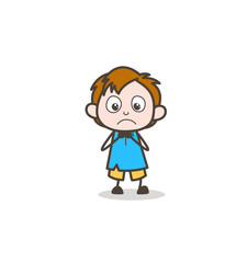 Fearful Facial Expression - Cute Cartoon Kid Vector