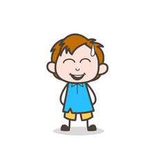 Laughing Face with Sweat - Cute Cartoon Kid Vector