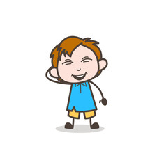 Cheerful Little Boy Face - Cute Cartoon Kid Vector