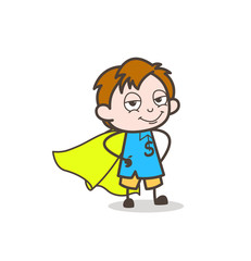 Smiling Super Little Boy - Cute Cartoon Kid Vector