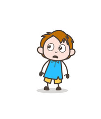 Obraz premium Worried Face with Open Mouth - Cute Cartoon Kid Vector