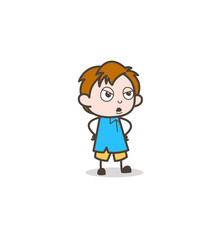 Obraz premium Angry Speaking Face - Cute Cartoon Kid Vector