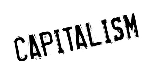 Capitalism rubber stamp. Grunge design with dust scratches. Effects can be easily removed for a clean, crisp look. Color is easily changed.