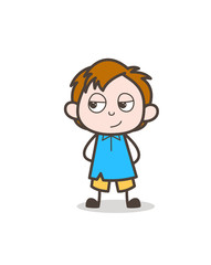 Little Boy Smiling Face - Cute Cartoon Kid Vector
