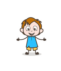 Joyful Little Boy - Cute Cartoon Kid Vector