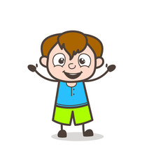 Joyful Kid Laughing Expression - Cute Cartoon Boy Illustration