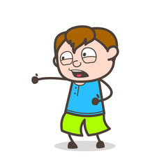 Shouting in Aggression - Cute Cartoon Boy Illustration