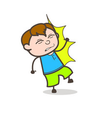 Little Kid Getting Hurt Expression - Cute Cartoon Boy Illustration