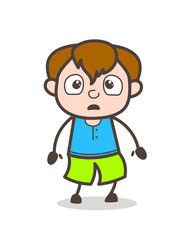 Shocked Facial Expression - Cute Cartoon Boy Illustration