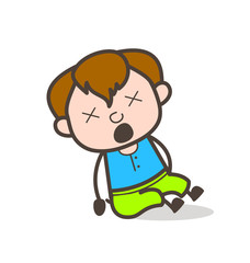 Dizzy and Screaming Face - Cute Cartoon Boy Illustration