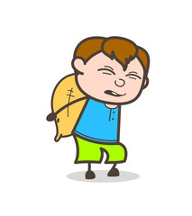 Child Labor Concept - Cute Cartoon Boy Illustration
