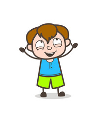 Joyful Kid Expression - Cute Cartoon Boy Illustration