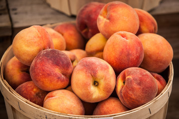 Peaches in a basket