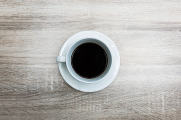 Obraz na płótnie Canvas Cup of coffee for morning, top view