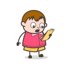 Reading Notes - Cute Cartoon Fat Kid Illustration