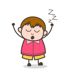 Sleeping Expression - Cute Cartoon Fat Kid Illustration