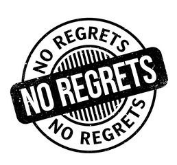 No Regrets rubber stamp. Grunge design with dust scratches. Effects can be easily removed for a clean, crisp look. Color is easily changed.