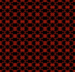 Ornamental seamless pattern. Black and red colors.  Endless template for wallpaper, textile, wrapping, print, interior, floor, fabric. Abstract texture. Traditional ethnic ornament for  design.