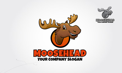 Vector logo illustration of the mighty moose.