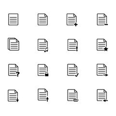 File icons, thin line style -Vector Iconic Design
