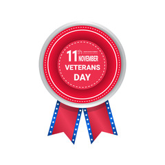 Veteran Day Medal Isolated On White Background