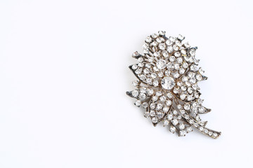diamond on flower brooch