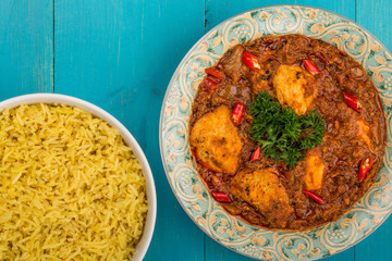Indian Style Chicken Jalfrezi Curry Meal