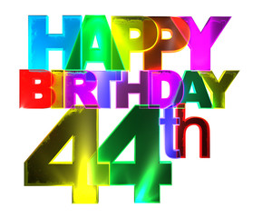 Happy Birthday - Bunte 3d Buchstaben - 44 - weiß