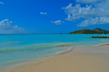 Beautiful beach and turquoise water in Antigua