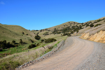 Road Trip on New Zealand gravel road