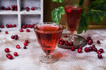 Transparent red drink