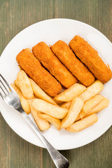Grilled Cod Fish Fingers With Chunky Chips