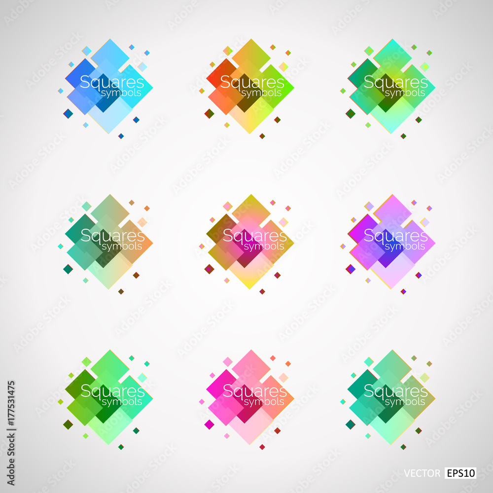 Poster set of color design elements